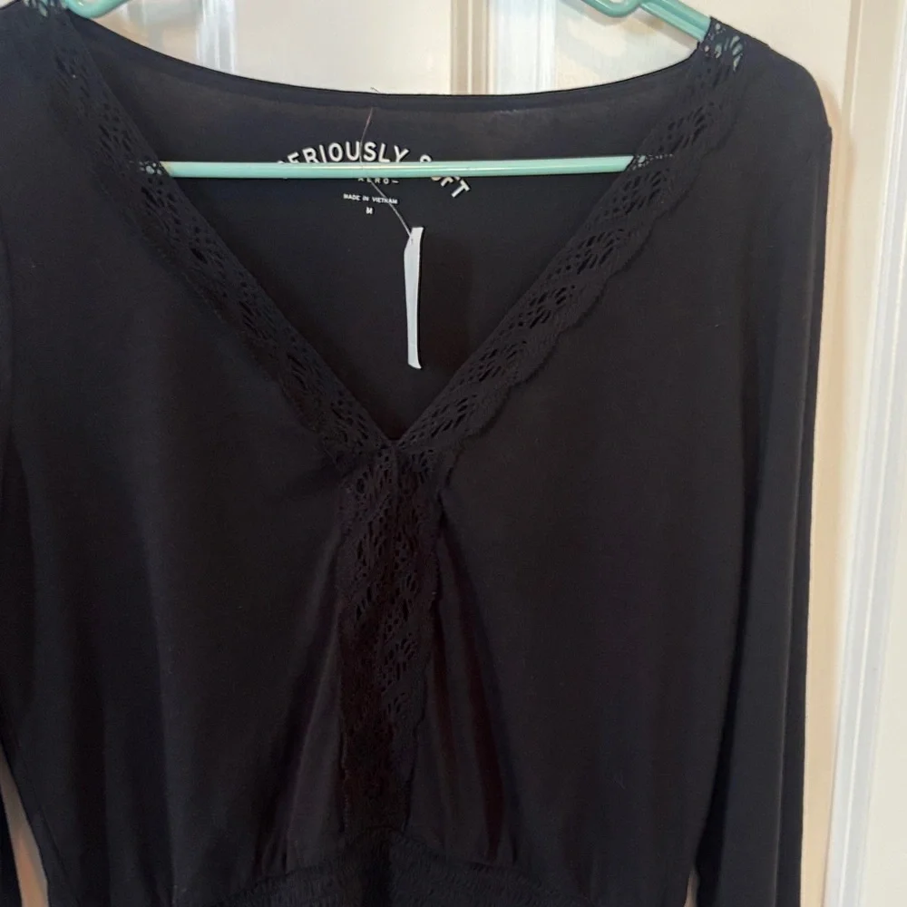 Aeropostale Black V-Neck Blouse